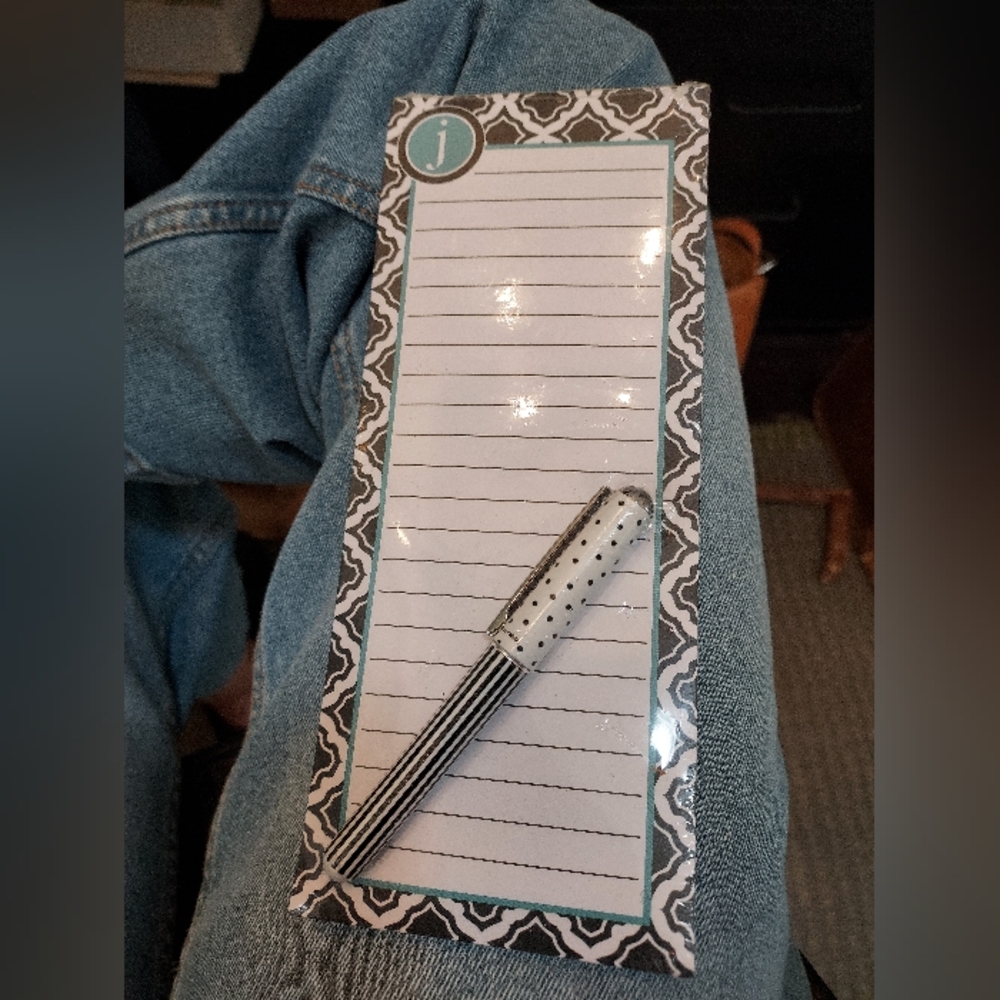 Lady Jayne Ltd notepad with letter "J"